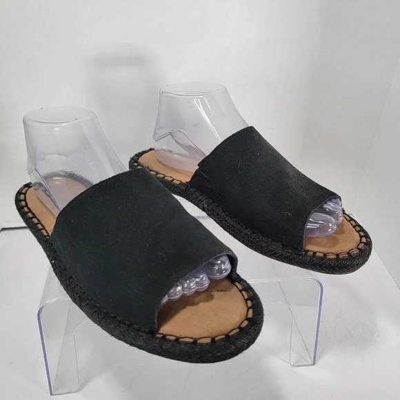 Toms Shoes - TOMS Clarita Womens 8.5 Suede Slip On Espadrille Slide Sandals Summer Simple